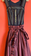 Vintage 1980s Cotton Dirndl With Striped Apron