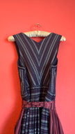 Vintage 1980s Cotton Dirndl With Striped Apron