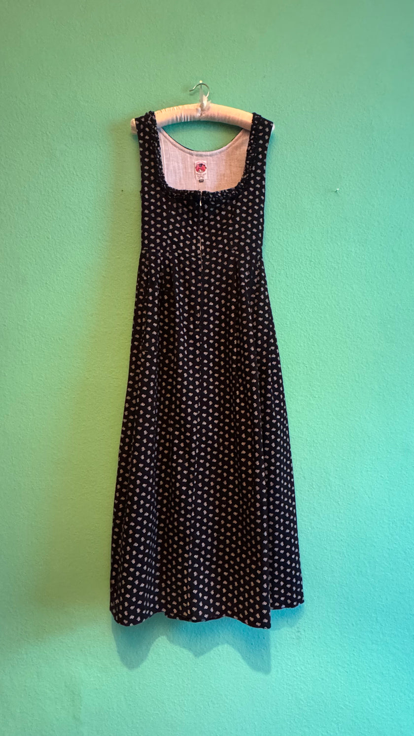Vintage 1980s Original Steindl Cotton Dirndl With Plaid Apron