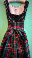 Vintage 1980s Original Steindl Cotton Dirndl With Plaid Apron