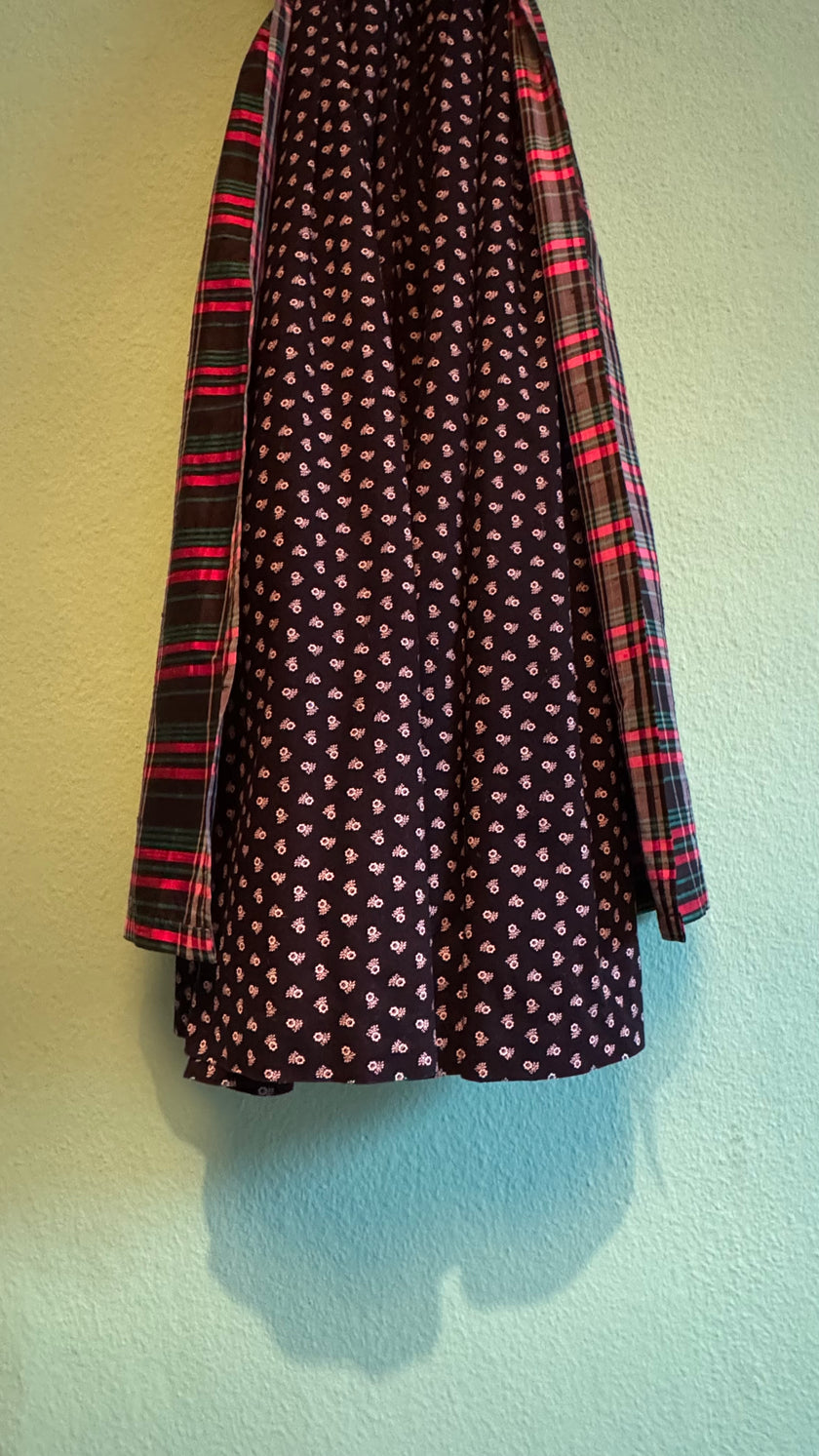 Vintage 1980s Original Steindl Cotton Dirndl With Plaid Apron
