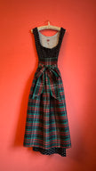 Vintage 1980s Original Steindl Cotton Dirndl With Plaid Apron