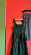 Vintage 1980s Sportalm Green Dirndl With Light Blue Apron