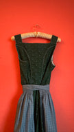 Vintage 1980s Sportalm Green Dirndl With Light Blue Apron