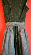 Vintage 1980s Sportalm Green Dirndl With Light Blue Apron