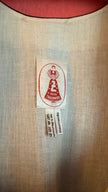 Vintage 1980s Blue Cotton Dirndl With Striped Apron
