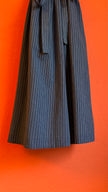 Vintage 1980s Blue Cotton Dirndl With Striped Apron