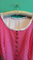 Vintage 1980s Pink Floral Dirndl With Blue Apron