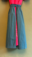 Vintage 1980s Pink Floral Dirndl With Blue Apron