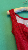 Vintage 1980s Red Dirndl With Light Blue Apron