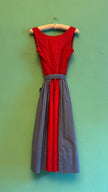 Vintage 1980s Red Dirndl With Light Blue Apron