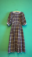 Vintage 1980s Hasegg Trachten Plaid Dirndl With Purple Apron
