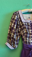 Vintage 1980s Hasegg Trachten Plaid Dirndl With Purple Apron