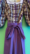 Vintage 1980s Hasegg Trachten Plaid Dirndl With Purple Apron