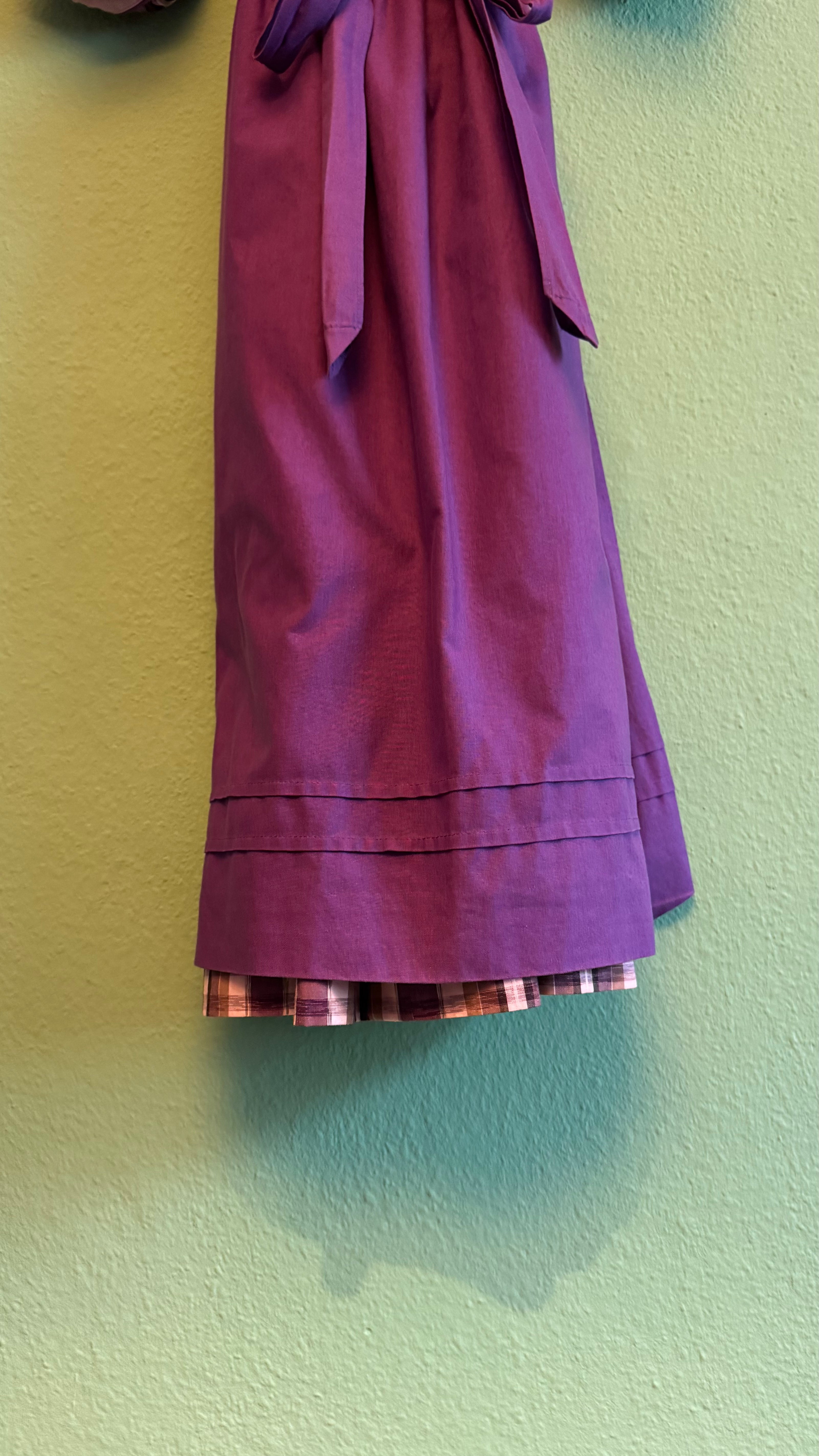 Vintage 1980s Hasegg Trachten Plaid Dirndl With Purple Apron