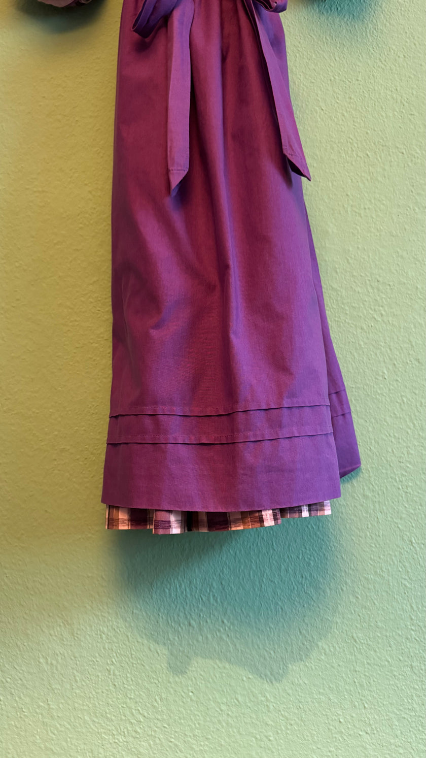 Vintage 1980s Hasegg Trachten Plaid Dirndl With Purple Apron