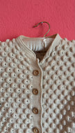 Vintage 1970s Ivory Wool Tracht Cardigan