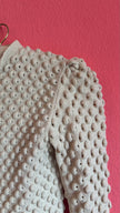 Vintage 1970s Ivory Wool Tracht Cardigan