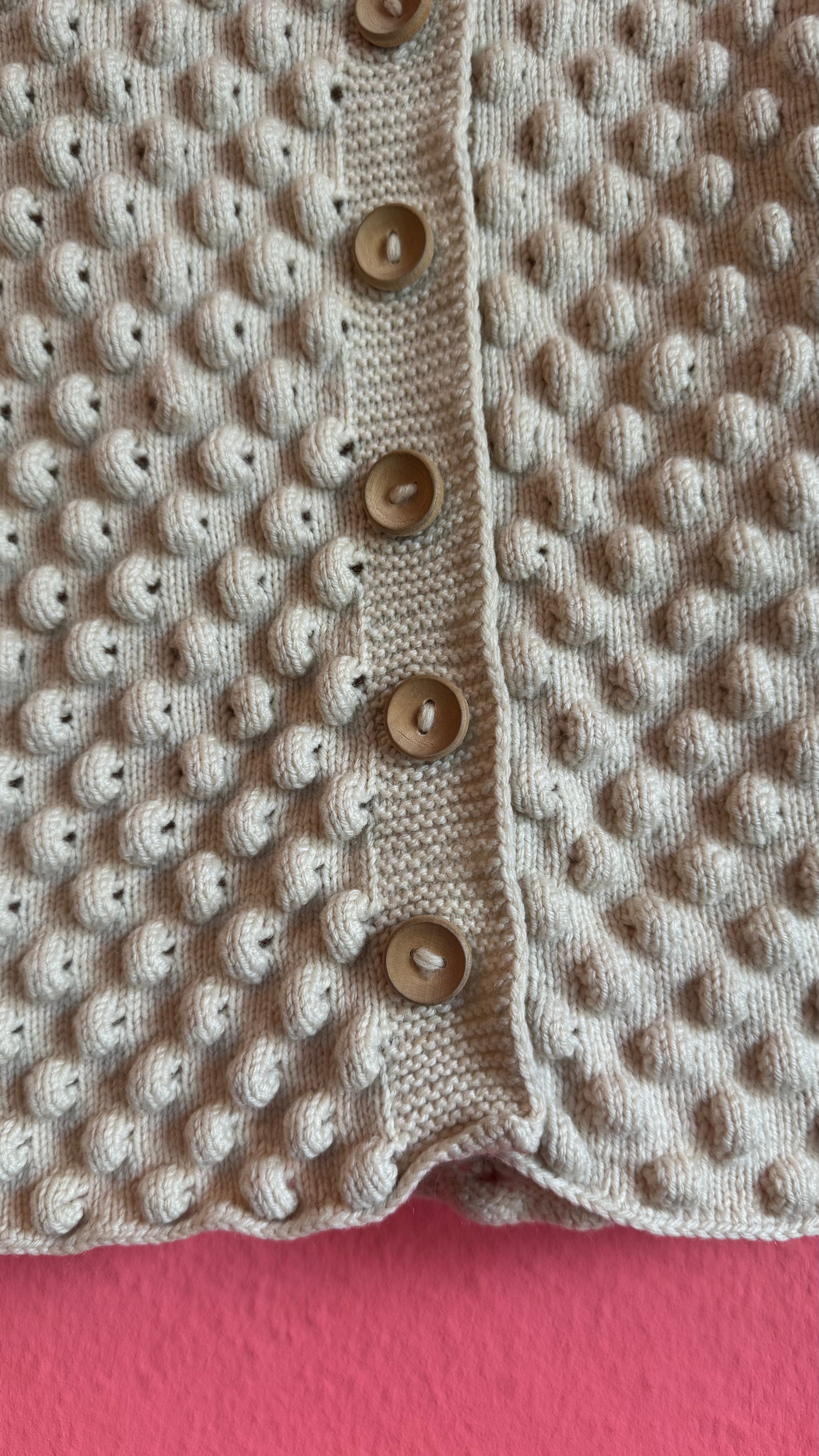 Vintage 1970s Ivory Wool Tracht Cardigan