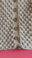 Vintage 1970s Ivory Wool Tracht Cardigan