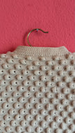Vintage 1970s Ivory Wool Tracht Cardigan