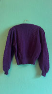 Vintage 1980s Purple Wool Tracht Cardigan Made in Austria