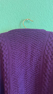 Vintage 1980s Purple Wool Tracht Cardigan Made in Austria