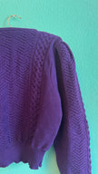 Vintage 1980s Purple Wool Tracht Cardigan Made in Austria