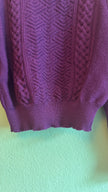 Vintage 1980s Purple Wool Tracht Cardigan Made in Austria