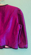 Vintage 1980s Magenta Silk Dirndl Skirt & Blouse Set