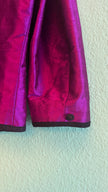 Vintage 1980s Magenta Silk Dirndl Skirt & Blouse Set