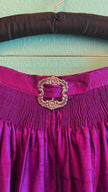 Vintage 1980s Magenta Silk Dirndl Skirt & Blouse Set