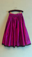 Vintage 1980s Magenta Silk Dirndl Skirt & Blouse Set