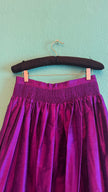 Vintage 1980s Magenta Silk Dirndl Skirt & Blouse Set
