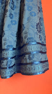 Vintage 1980s Blue Floral Tracht Dirndl Skirt