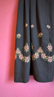 Vintage 1970s Black Embroidered Dirndl West Germany