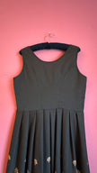 Vintage 1970s Black Embroidered Dirndl West Germany