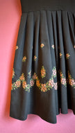 Vintage 1970s Black Embroidered Dirndl West Germany