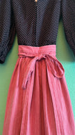 Vintage 1980s Deep Blue Printed Dirndl With Pink Apron