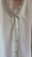 Vintage 1980s Ivory Ruffle Blouse by Yarell