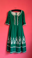 Vintage 1960s Green Embroidered Dirndl Dress by Chiemseer Dirndl