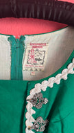 Vintage 1960s Green Embroidered Dirndl Dress by Chiemseer Dirndl