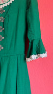 Vintage 1960s Green Embroidered Dirndl Dress by Chiemseer Dirndl
