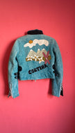 Vintage 1990s Turquoise Leather Statement Jacket By Flora Smith