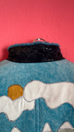 Vintage 1990s Turquoise Leather Statement Jacket By Flora Smith