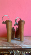 Vintage 1970s Cream Leather Platform Sandals With Wooden Heel by Deodato