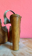 Vintage 1970s Cream Leather Platform Sandals With Wooden Heel by Deodato