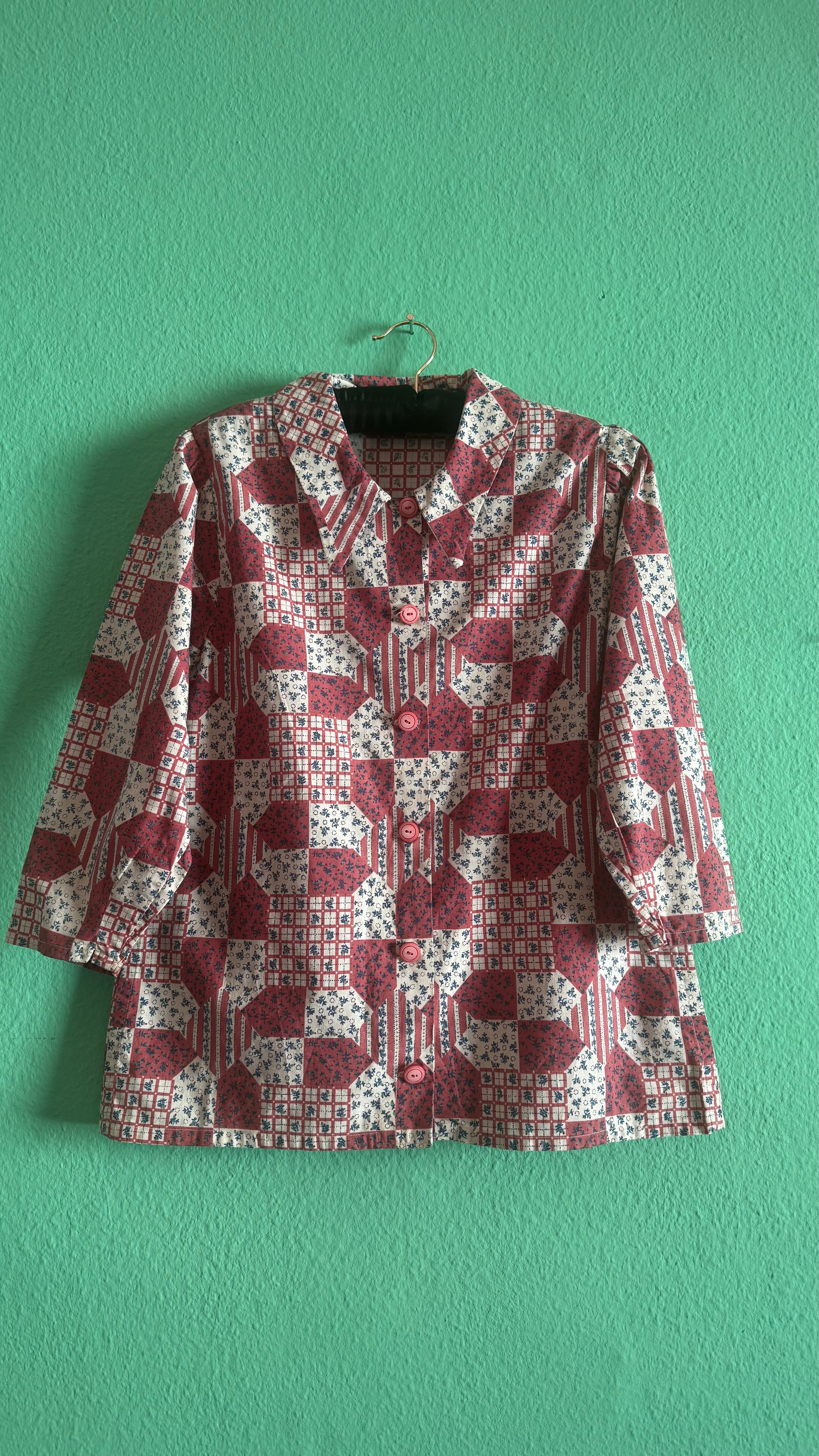 Vintage 1970s Cotton Patchwork Print Shirt Jacket