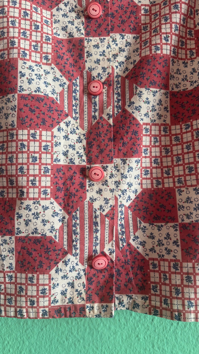 Vintage 1970s Cotton Patchwork Print Shirt Jacket