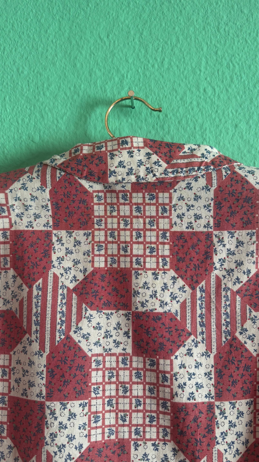 Vintage 1970s Cotton Patchwork Print Shirt Jacket
